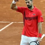 Un succès assez aisé pour Djokovic jeudi KEYSTONE/EPA/CHRISTOPHE PETIT TESSON